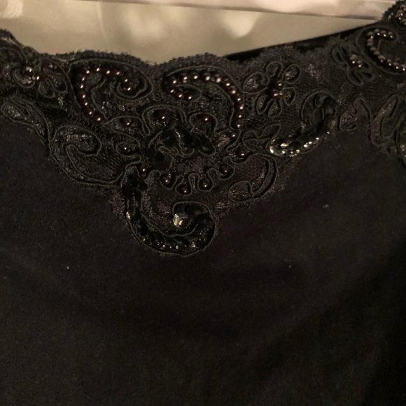 NWOT Black body suit, sheer sleeves - Picture 3 of 3